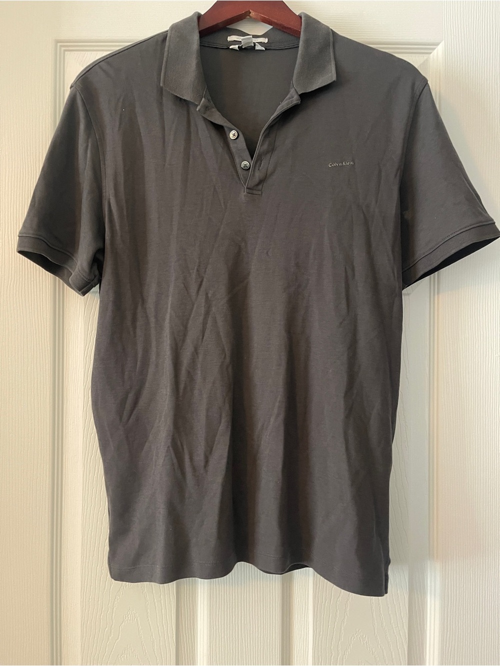 Calvin Klein Men's Charcoal Gray Polo Shirt